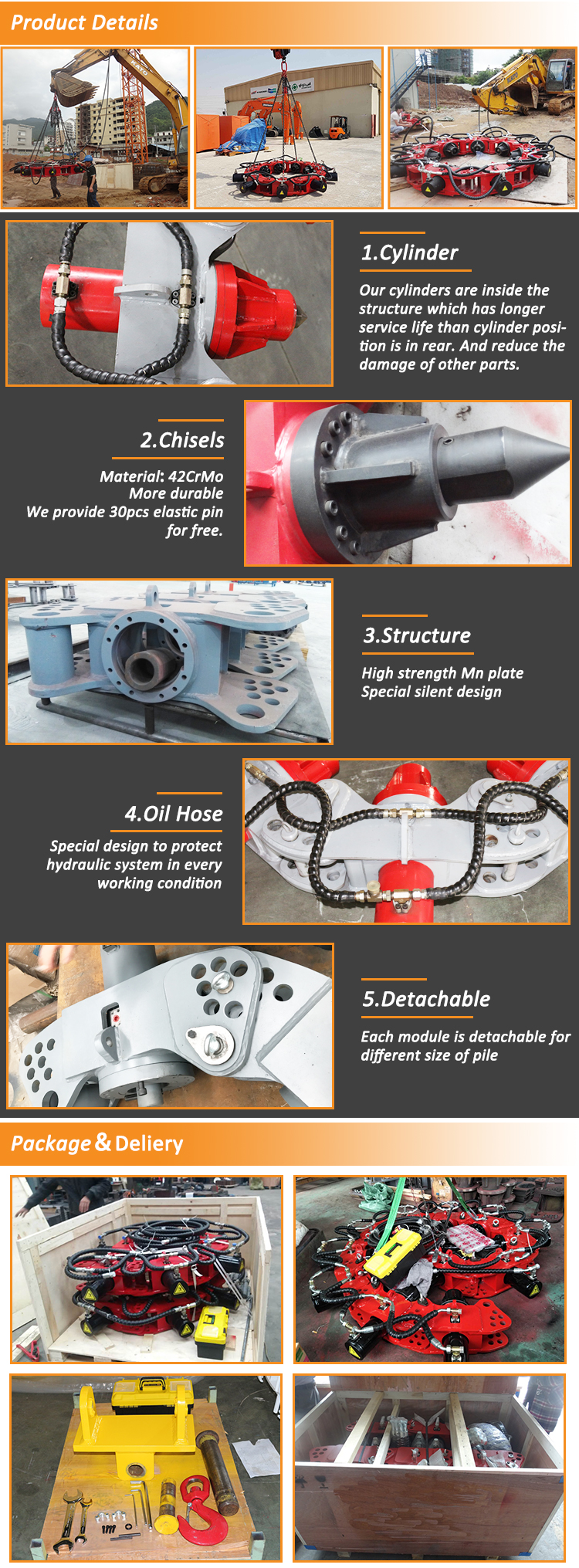 Concrete Pile Head Cutter Pile Breaker For Round Concrete Piles