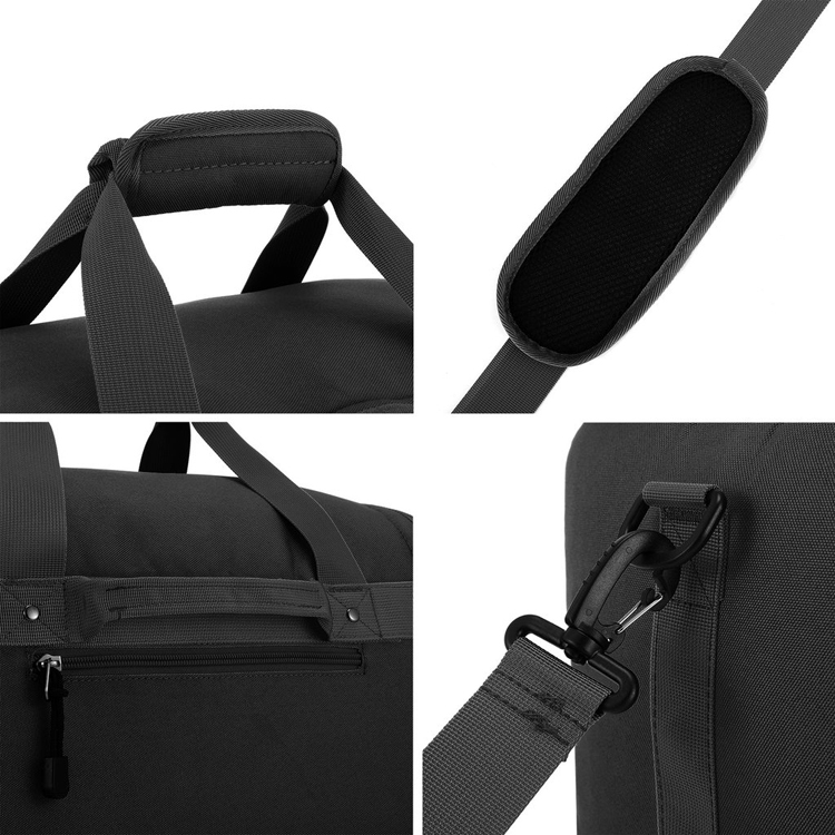 Borsone da viaggio nero da uomo con scomparto per scarpe