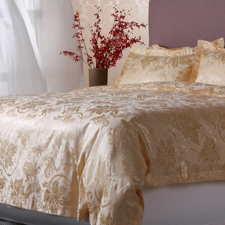 中国豪华提花闪闪发光的有机丝绸床单为 5 星级酒店