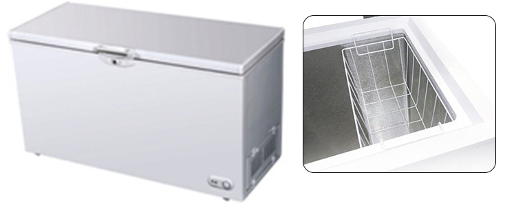 Commercial high efficiency chest freezer horizontal freezer with lock