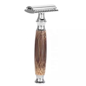 JDK Bamboo Handle Classical Double-Edge Safety Razor for Men Shave