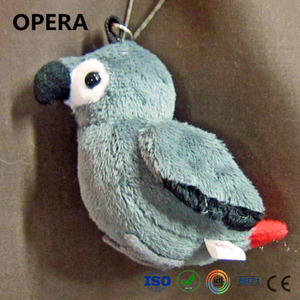 stuffed african grey parrot