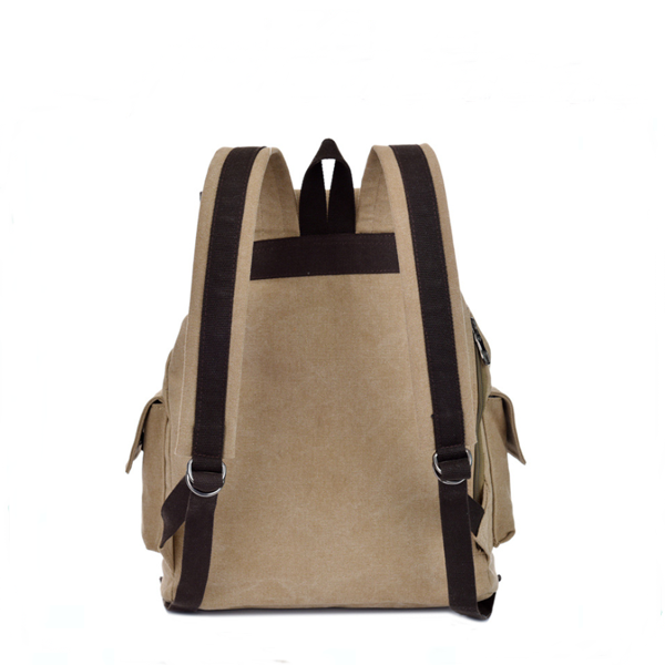 Klassische Retro-Vintage-Rucksacktasche aus Segeltuch für die College-Schule mit Kordelzug