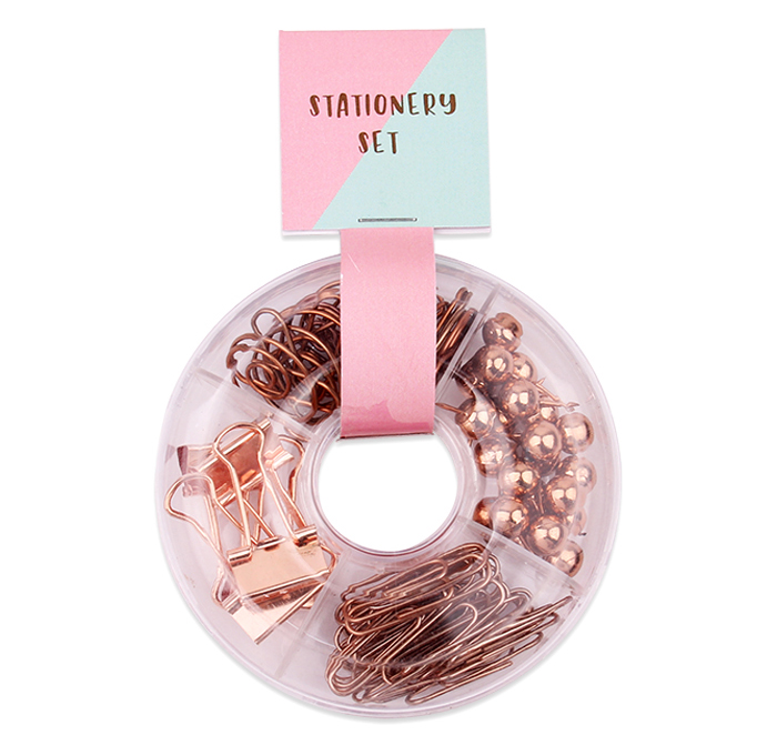 Licheng LP424 офис бумага клип, дизайнер металла скрепки Binder зажимы Push контакты наборы для ухода за кожей с акриловой коробке