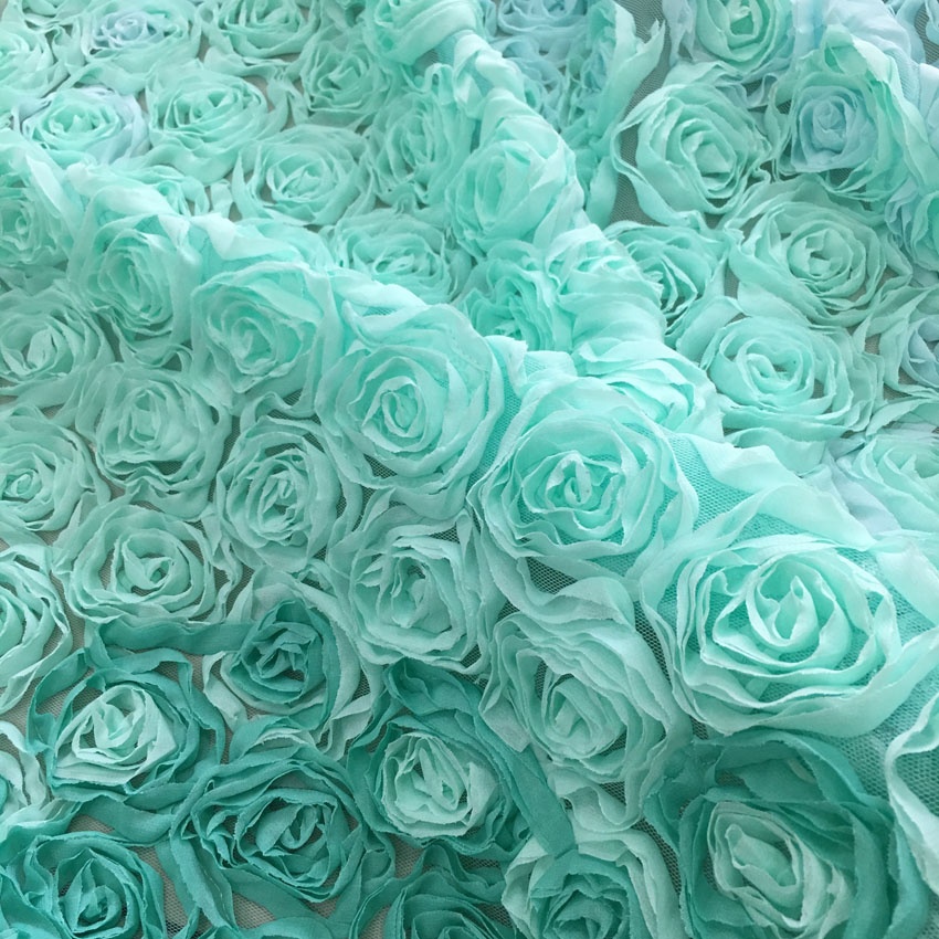 Высококачественная шифоновая ткань allover 3d с цветочной кружевной вышивкой для одежды, модные ткани в наличии