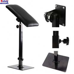 Solong China Manufacturer Black Color New Design Iron Square Bottom Arm Rest Portable Adjustable Tattoo Legrest Armrest