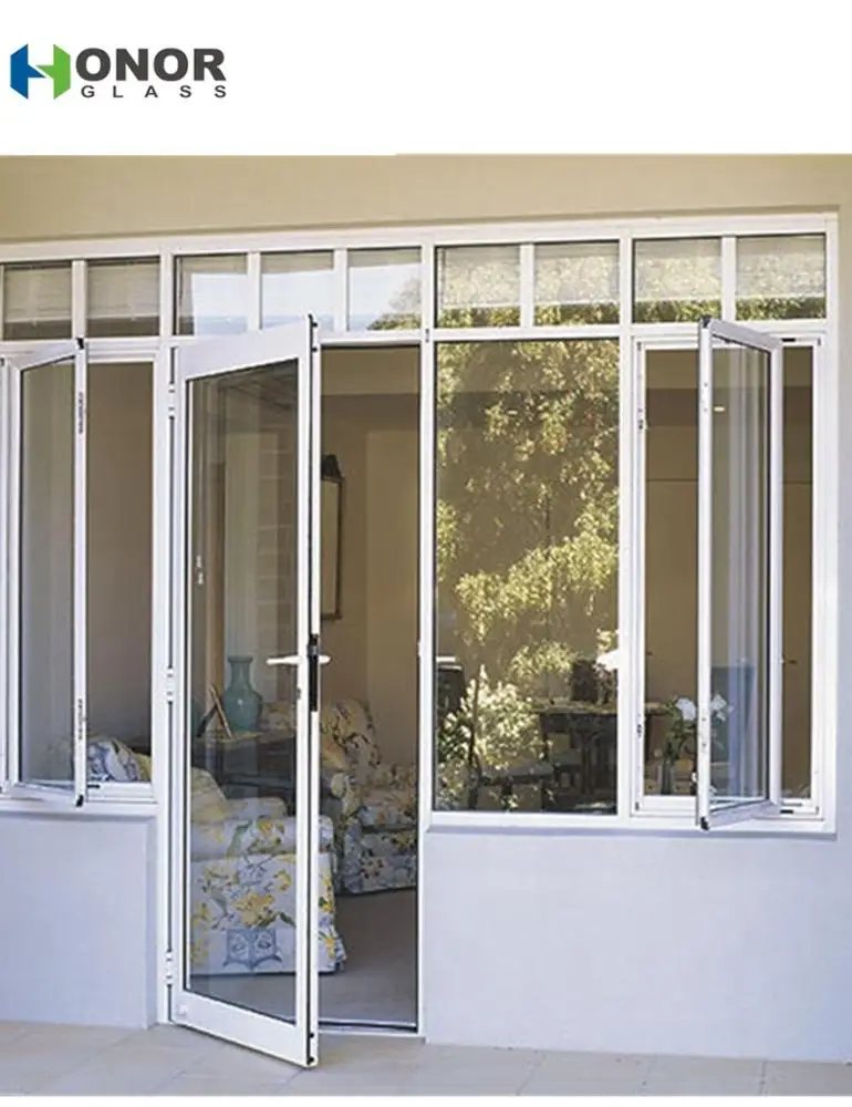 Edificio de la Oficina de entrada principal de cristal de marco de aluminio de la puerta abatible