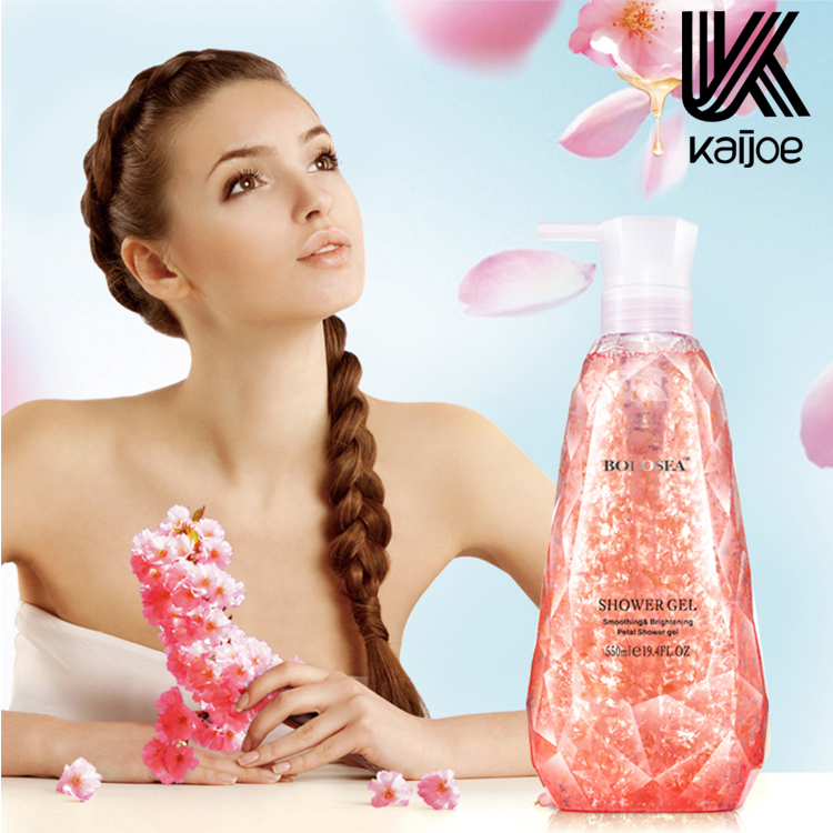 Собственная торговая марка, оптовая продажа, бутылка геля для душа с натуральным эфирным маслом розы
