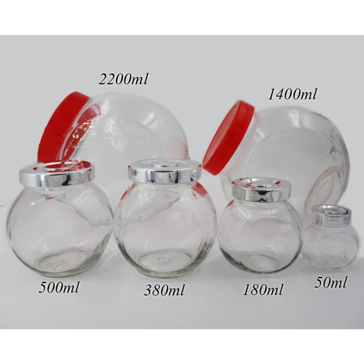 Fancy Food Storage Glass Jar For Nuts Tea Candy Condiments Food Glass Jar