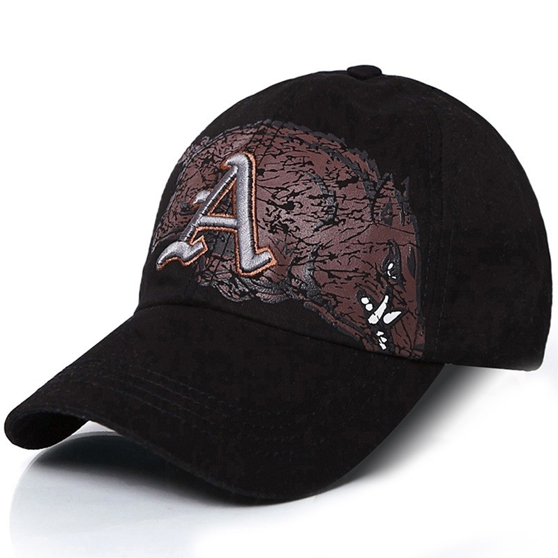 Lettered baseball cap with capital letters A outdoor sport hat for man