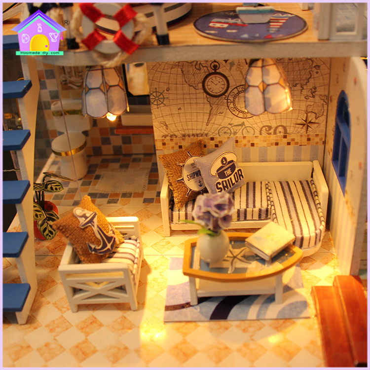 Wooden miniature dollhouses education toys made in china kits set