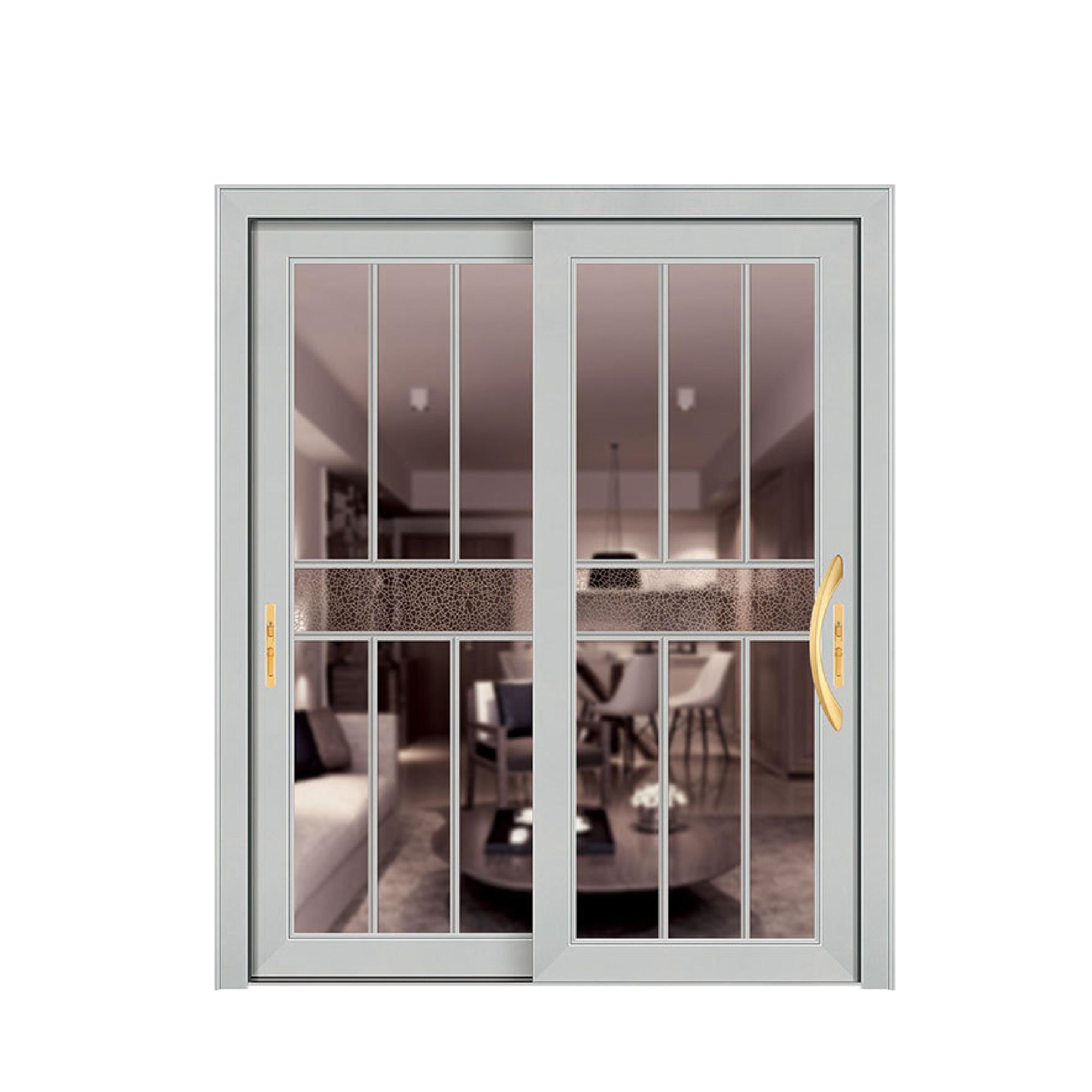 China Lieferant Eur Stil Glas Außen Aluminium Schiebetüren mit Edelstahl Sicherheit Grill Moskito Net schiebetür