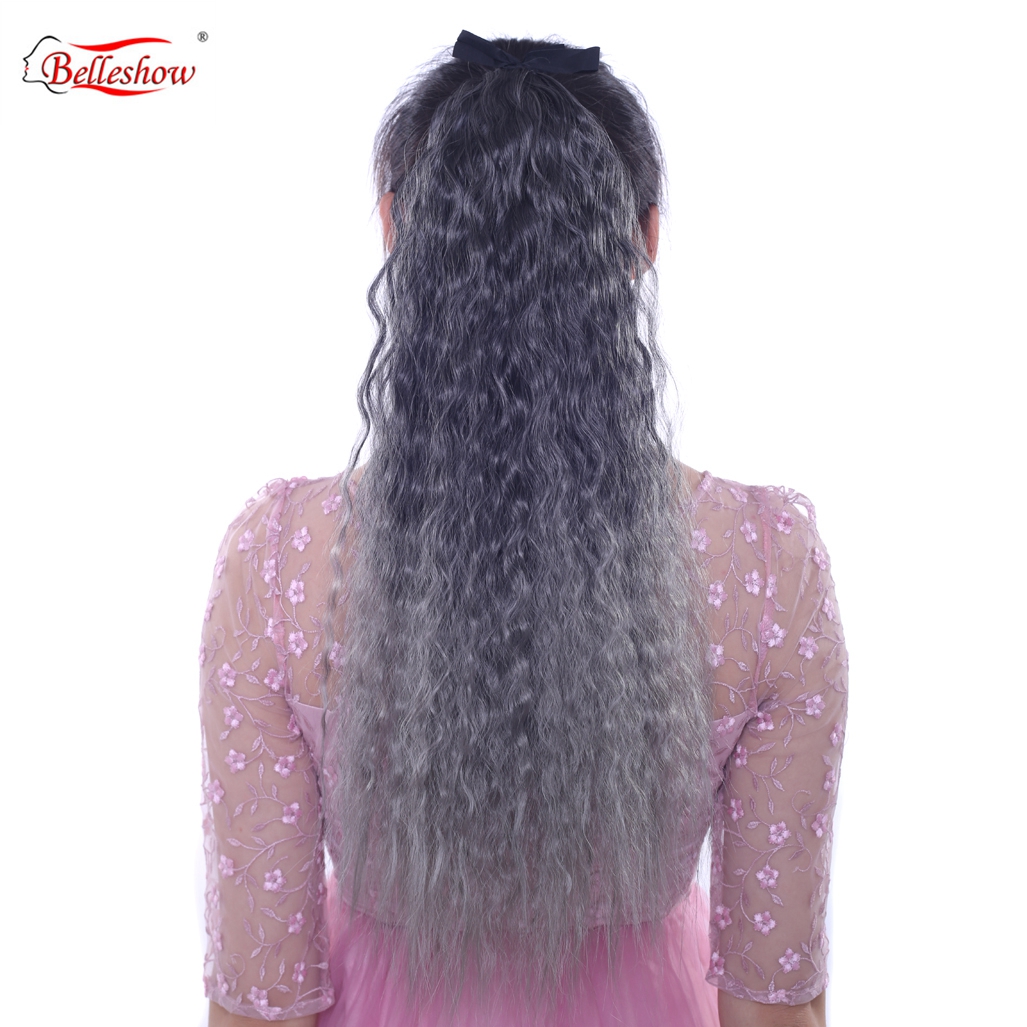 Belleshow накладной хвост синтетические волосы накладные волосы для черных волос афро курчавый хвост