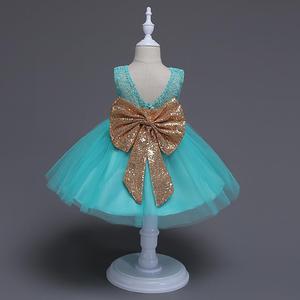 Hao Baby 2019 New Style Sequin Flower 2-6 Years Girl Party Dress Birthday Wedding Princess Baby Children Kids Girls Dresses