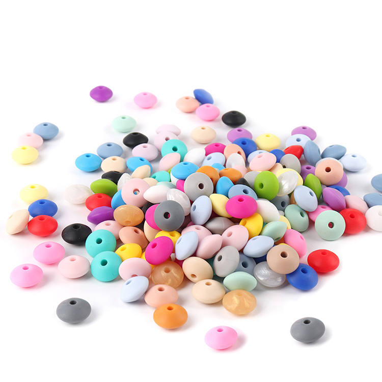 Оптовая продажа, детские силиконовые бусины для прорезывания зубов