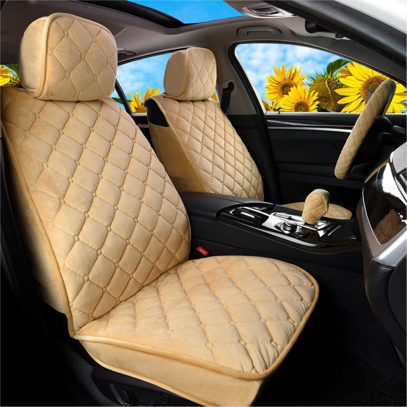 Luxury Faux SHEEPSKIN FUR Car Seat Covers Front Pair For NISSAN PATROL