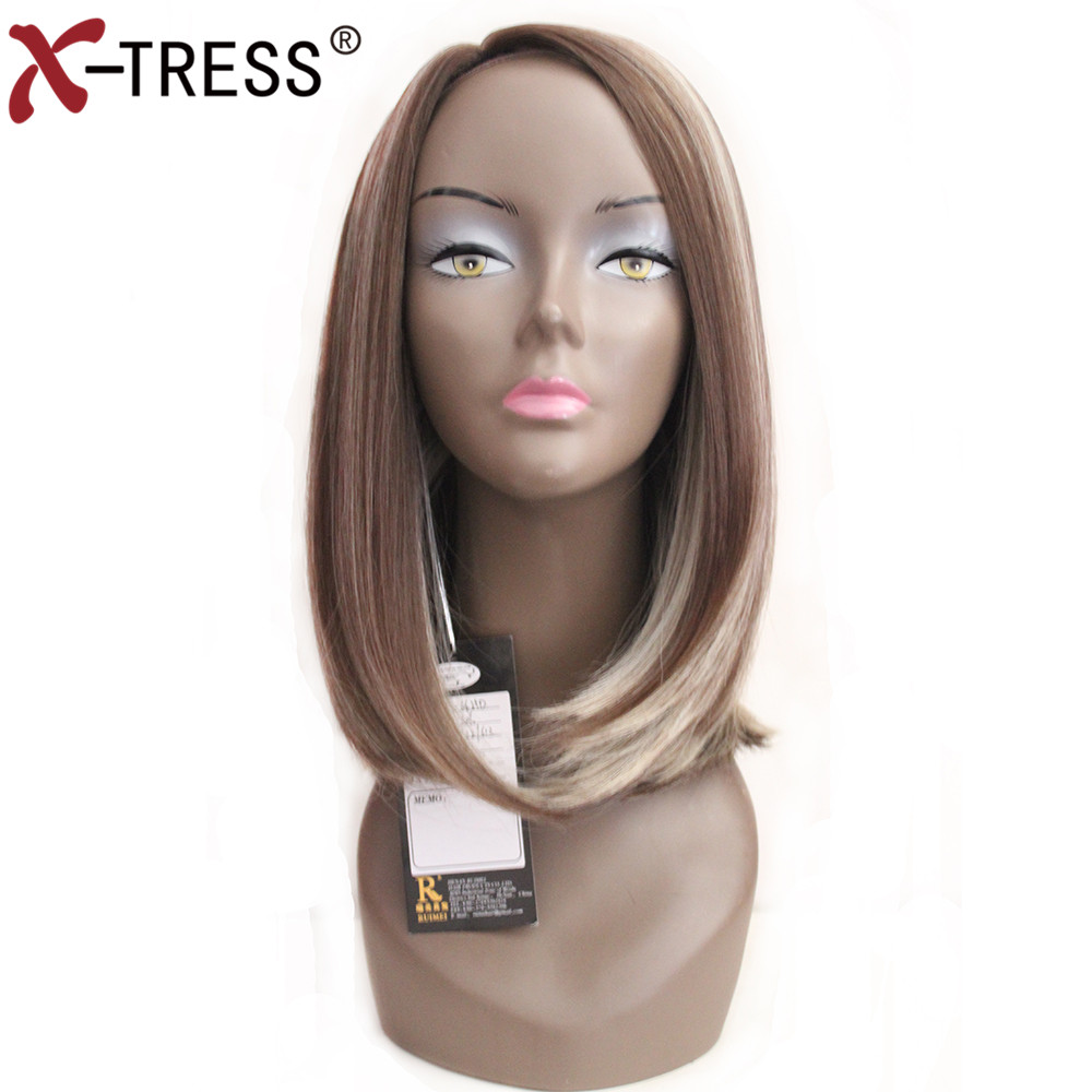 Оптовая продажа, короткие синтетические парики с эффектом омбре, парик Боб, шелковистый прямой парик с эффектом омбре, Детские волосы