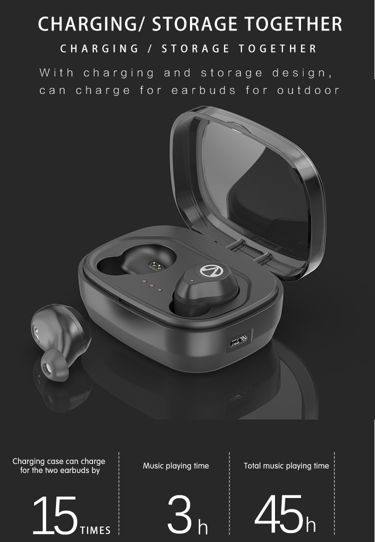 TWS X10 Wireless in-ear Headset Headphones true stereo dual master earphones