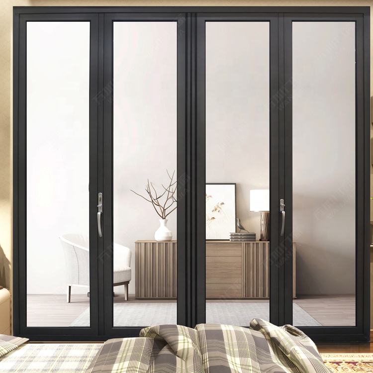 Lüks ev çift temperli cam katlanır/bifold/bi katlanır kapılar