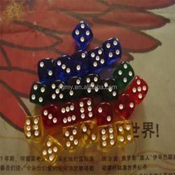16MM Rounded Corners Four-Color Transparent Dice (Transparent Blue, Green, Yellow, Red All 6)