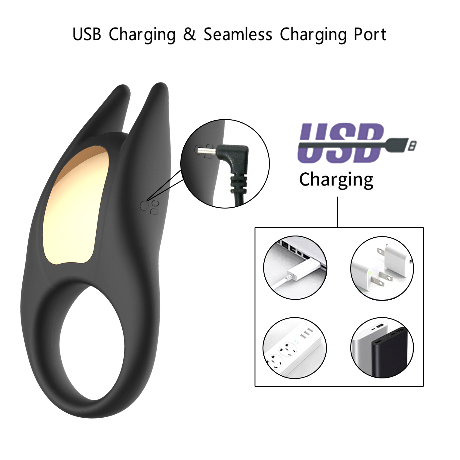 Women Sex Toy Cock Ring Vibrator - Waterproof Silicone Stimulator