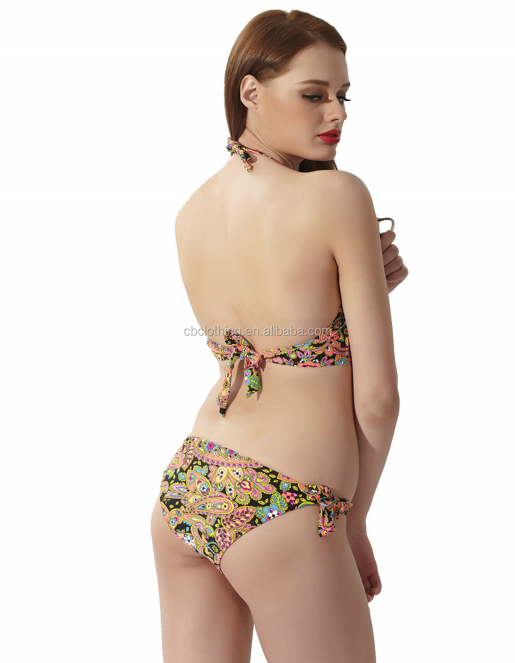 Whole sale hot sexy bikini girl swimwear customprinted swimwear