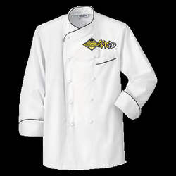 Casaco uniforme chef branco com impressão de logotipo