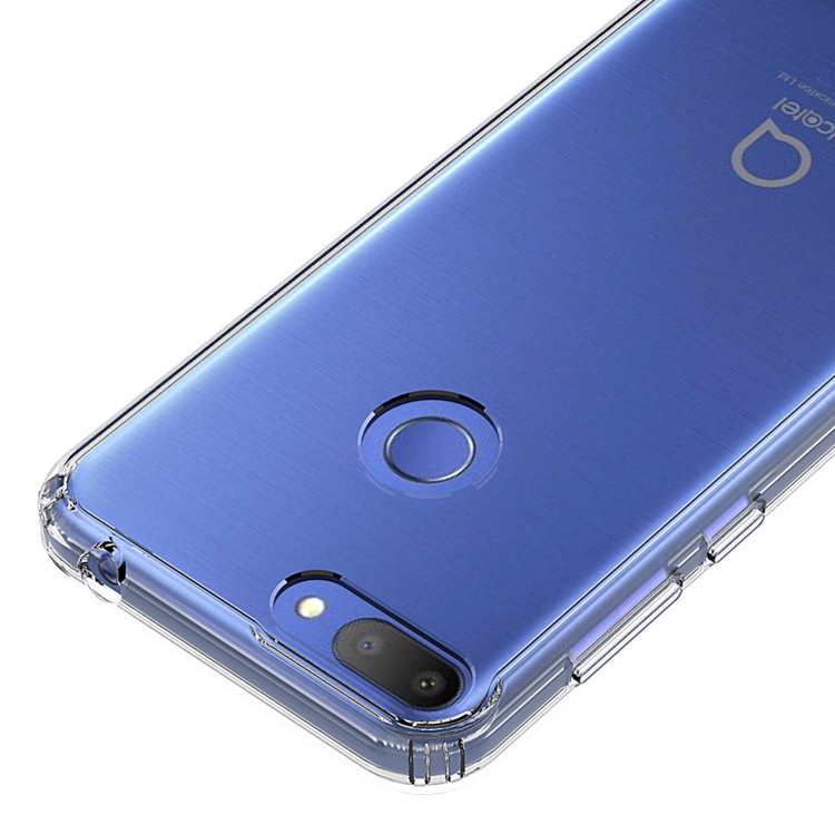 ZXLZKQ Fundas Para Alcatel 1S 2020 (6.22 Pulgadas) + Protectores De Pantalla In Cristal Templado HD, Flexible Case Caso Cover Translúcido TPU Silicona