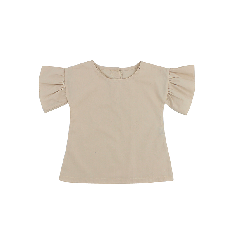 Новейшая Блузка для девочек, дизайн 2021, рубашка с расширяющимся книзу рукавом, детская одежда из органического хлопка