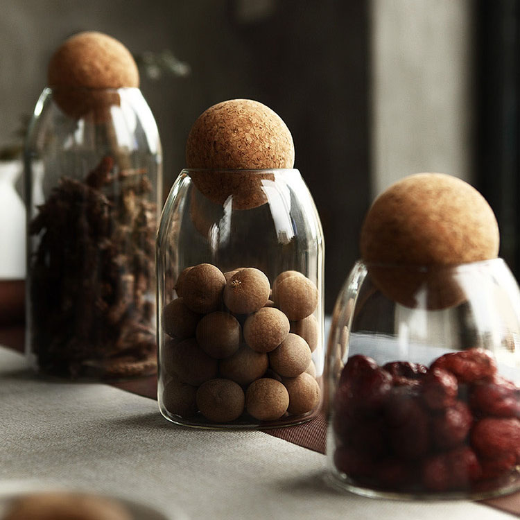 Food Storage Glass Jars Glass With Bamboo Lid Food Grade Material Glass Jar