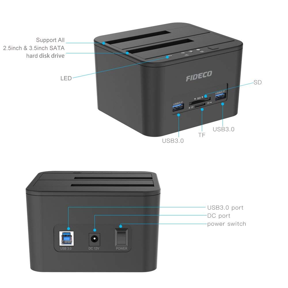 Ssd Cloner FIDECO Hard Drive Docking Station, USB Gen