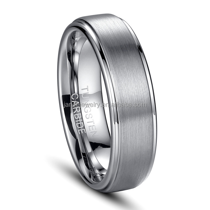 Factory Direct Heavy Tungsten Jewelry 6mm Mens White Tungsten Wedding Bands