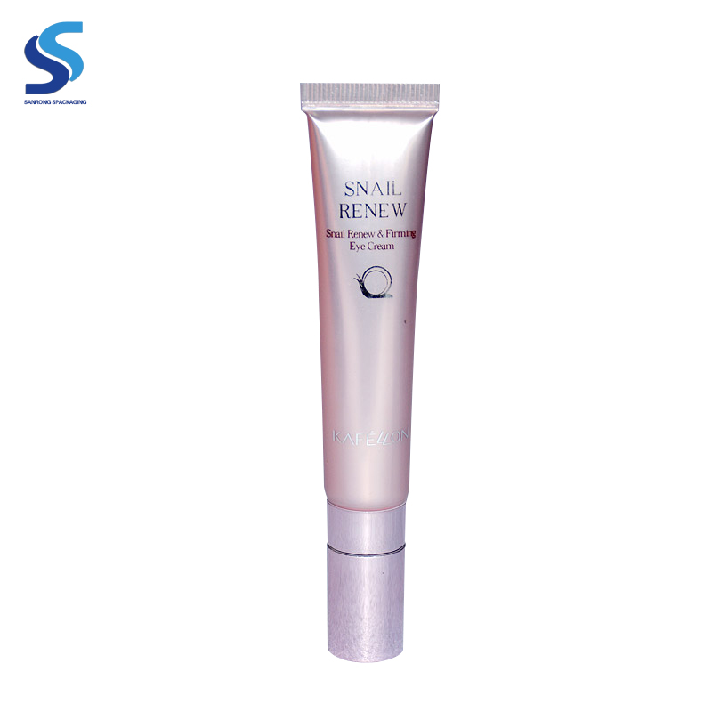 OEM 15ml firming eye cream cosmetic tube high gloss aluminum barrier laminated tube with ceramic head massage applicator