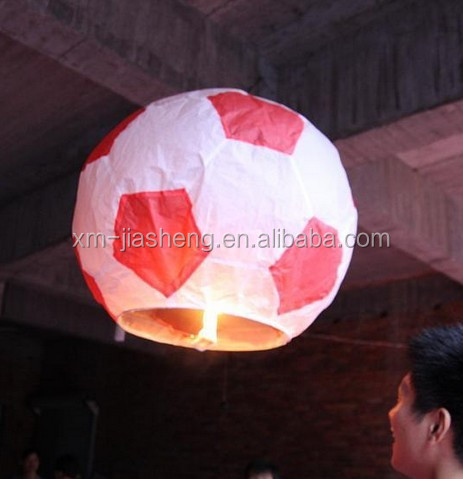 100% экологичный, оптовая продажа, огнестойкий Летающий китайский фонарь, ручная работа, Футбольная форма, индивидуальный логотип, небесный фонарь