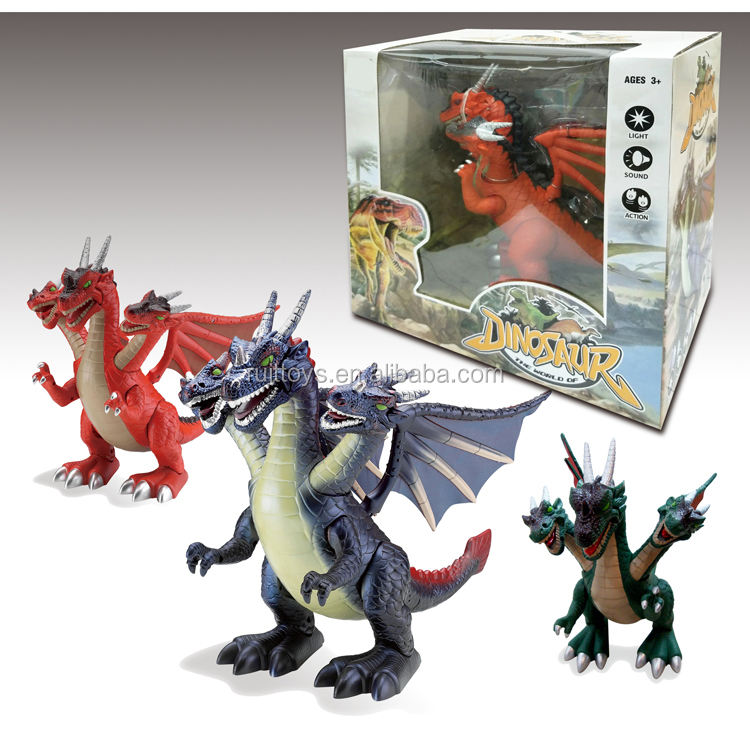 Robot dragón de plástico de tres cabezas, superventas, modelo 3d con alas