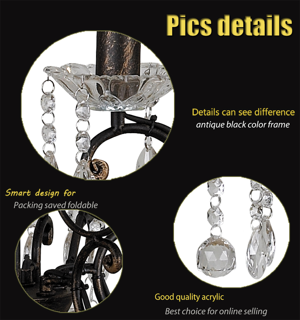 Chandeliers crystal 6 arms candle decorative pendant light