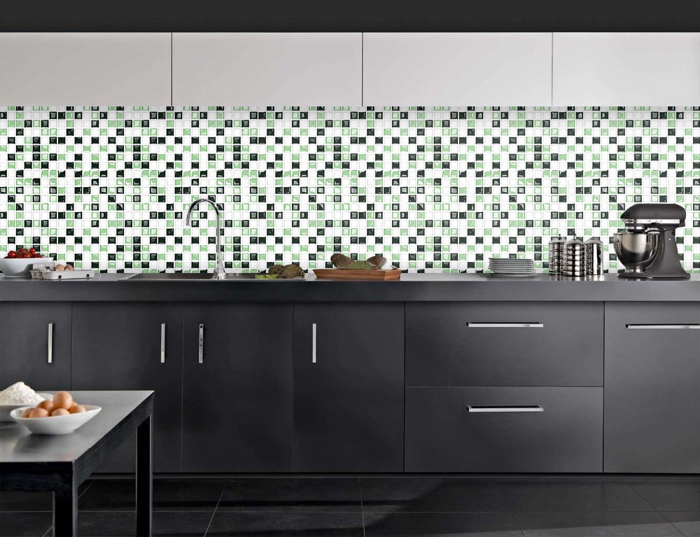 Interior decoration self adhesive waterproof mosaic vinyl wallpaper for kitchen backsplash