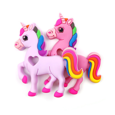 YDS силиконовый детский Прорезыватель с дизайном в виде единорога без БФА для кормления ребенка