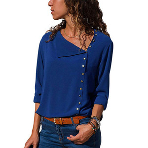royal blue chiffon blouse