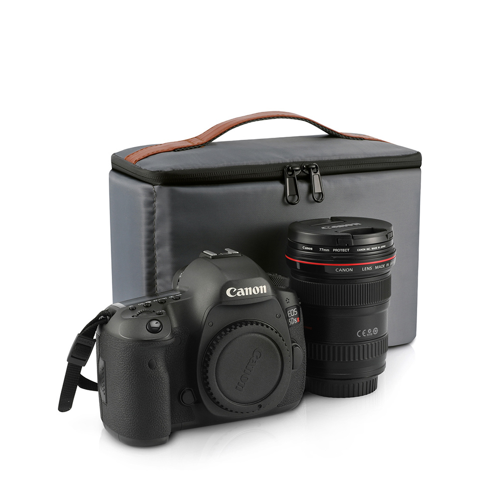 Пользовательский фото DSLR SLR Водонепроницаемый Мягкий Складной Внутренний чехол для камеры с кожаной ручкой