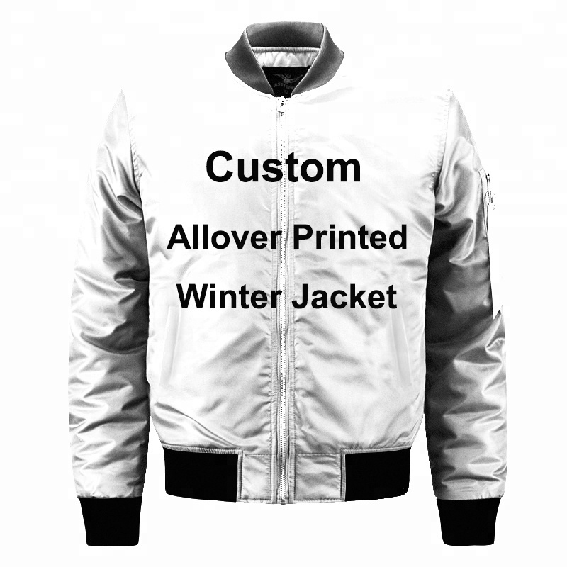 K-WAY BOMBER JACKET TECH CUSTOMIZED PRINT PERSONALIZED WHITE