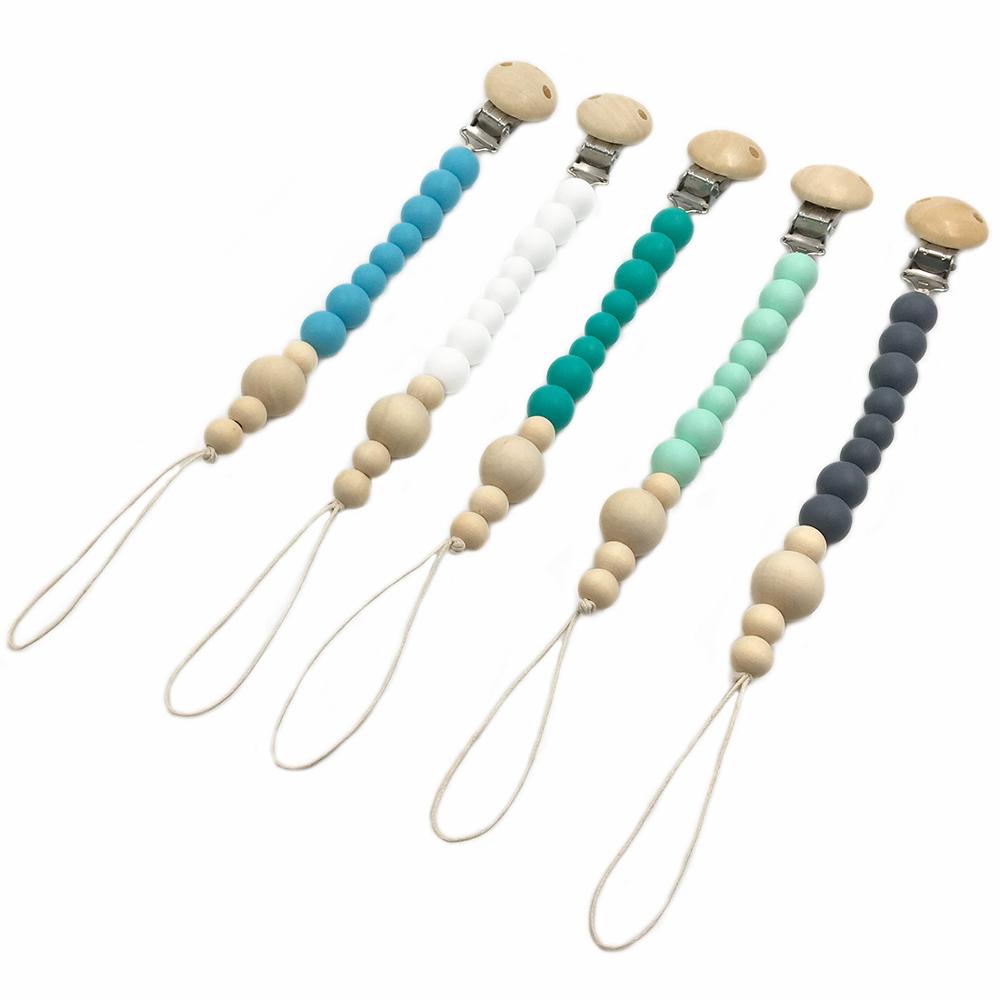 Blaward Baby Pacifier Clips//Dummy Clips//Teething Ring Irregular Chewable Beads Silicone Dummy Clip Holder BPA Free 2 Pcs