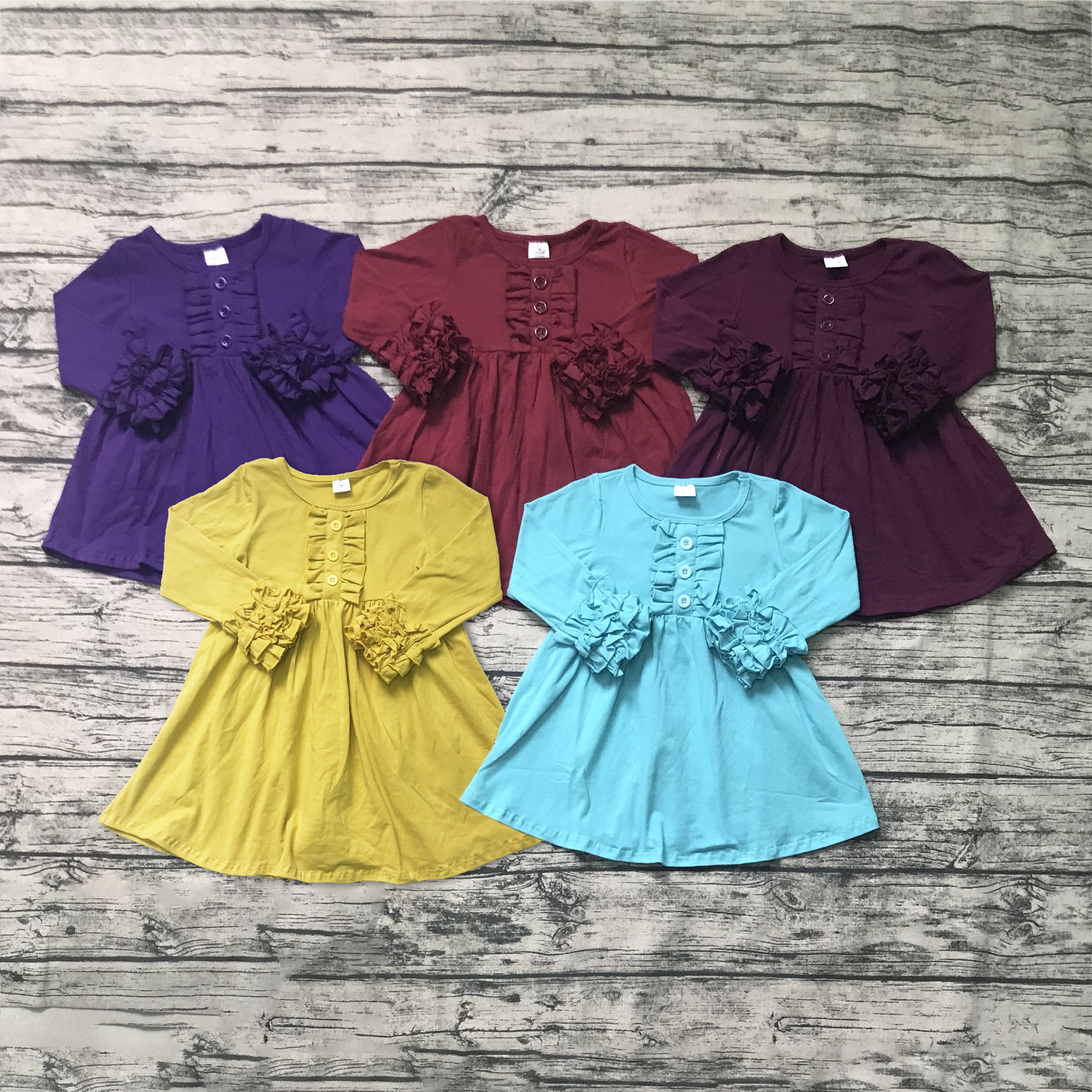 Оптовая продажа, рубашки реглан с глазурью, детская одежда, индивидуальный дизайн, пустая футболка, рубашка с оборками для малышей