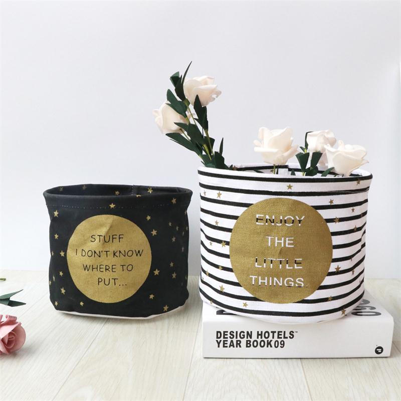 Collapsible Basket Toy Foldable Storage Box Laundry Basket Cotton Home Organization