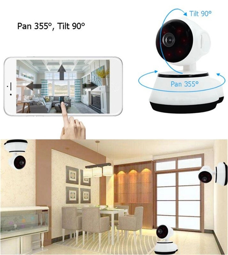 Hot Sale Shenzhen Factory/Manufacturer  Cheapest Pan Tilt Dog Robot Mini P2P Small Wifi CCTV V380 IP Camera