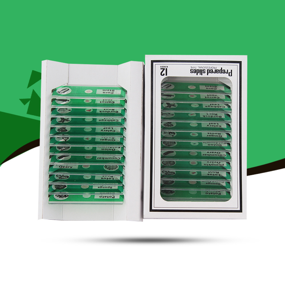 Растительный серийный пластиковый микроскоп, готовые слайды