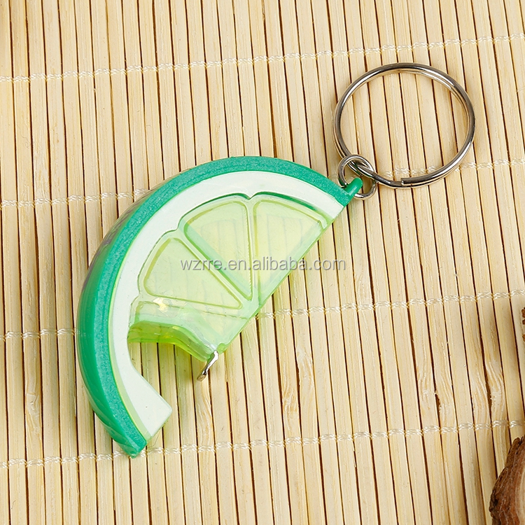 Изготовленный на заказ акриловый брелок в форме апельсина или лимона, брелок с пластиковой цепочкой и открывалкой для бутылок