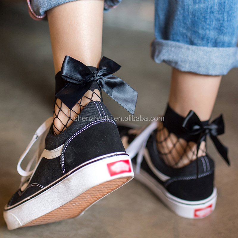 High Quality Summer Fishnet Kids Socks with big butterfly knot Bow Lace Mesh Kids Girl Sock