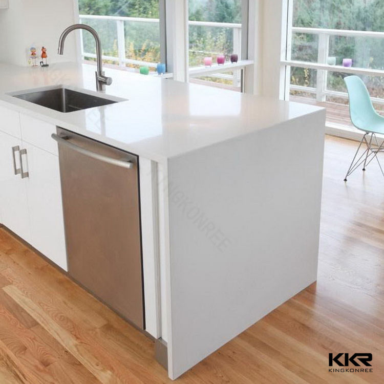 Prefab Glacier White Epoxy Resin Kitchen Restaurant Solid