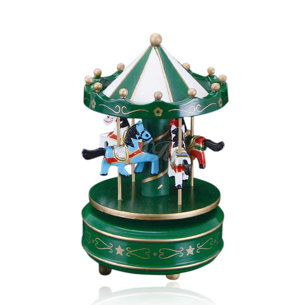 China Factory Custom Song Baby Music Toy Wooden Box Birthday Gift Toys Design Carousel Horse Music Box